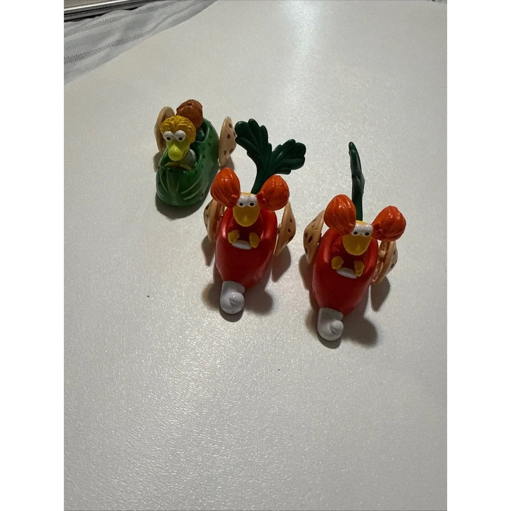 Vintage Fraggle‎ Rock Fraggle Cars McDonalds Happy Meal Toy Set Radish Cucumber